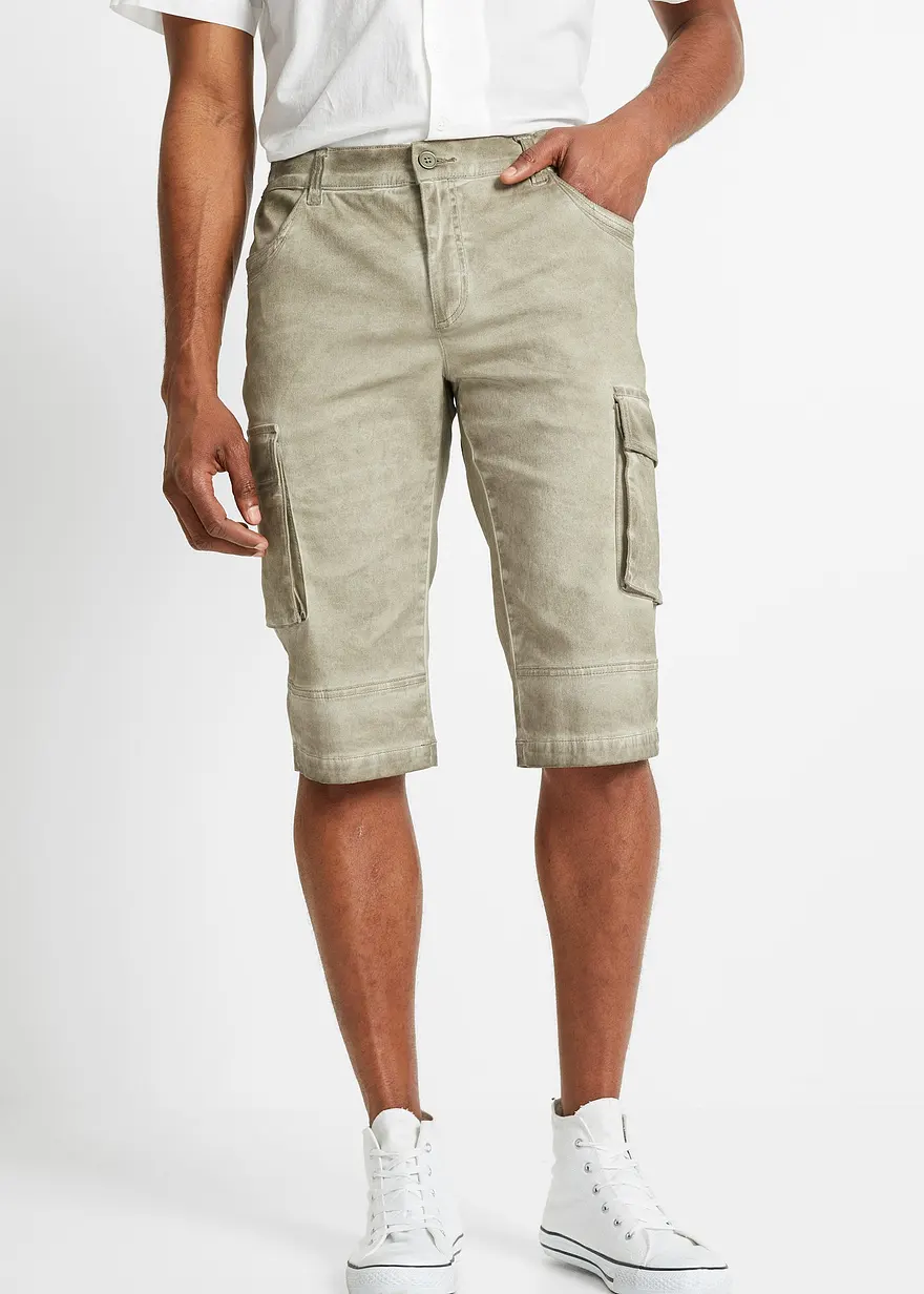 Cargo-Long-Stretch-Bermuda mit Komfortschnitt, Regular Fit