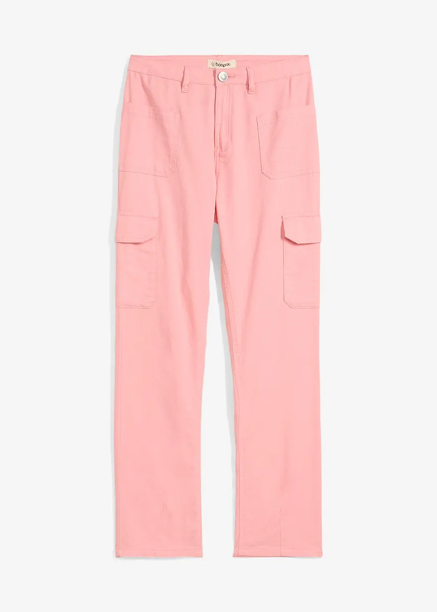 Weite Cargo-Twillhose Mid Waist