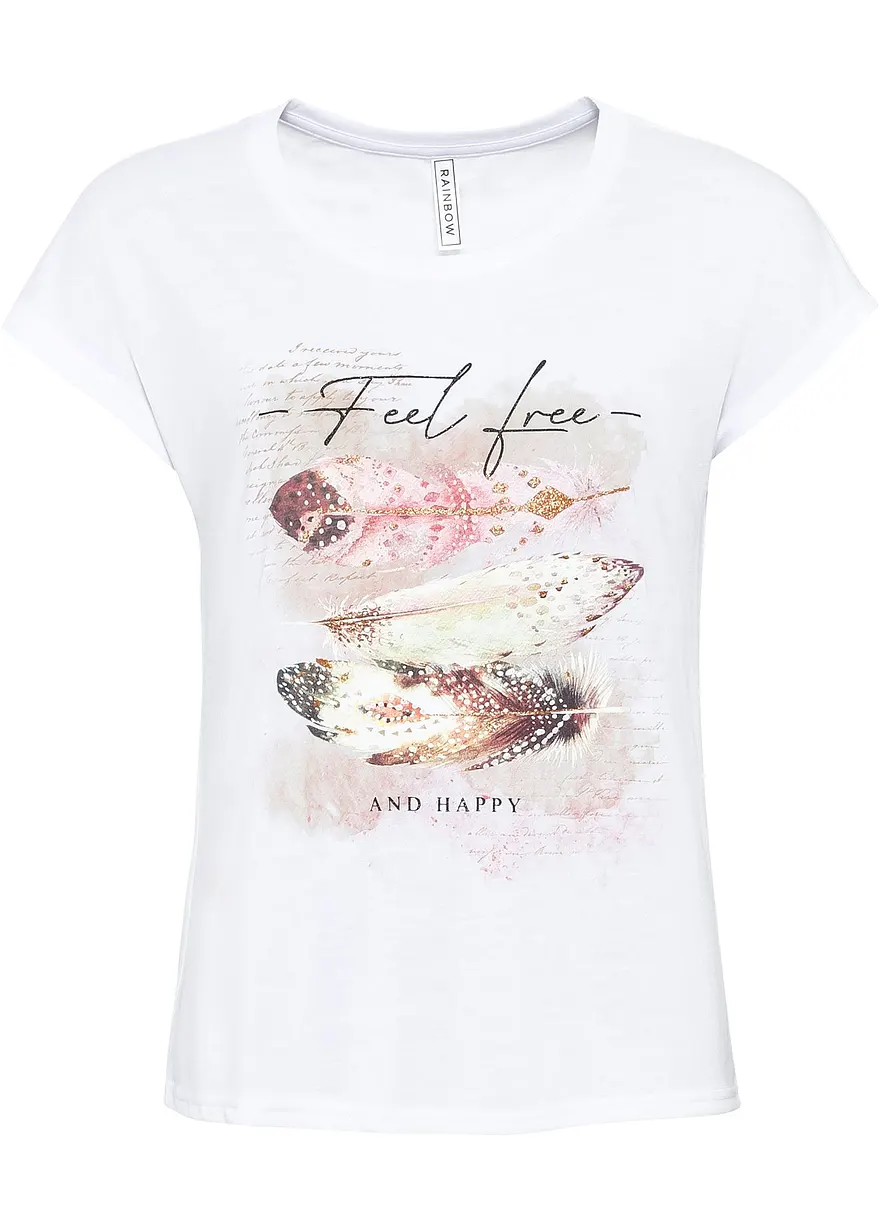 T-Shirt mit Federdruck