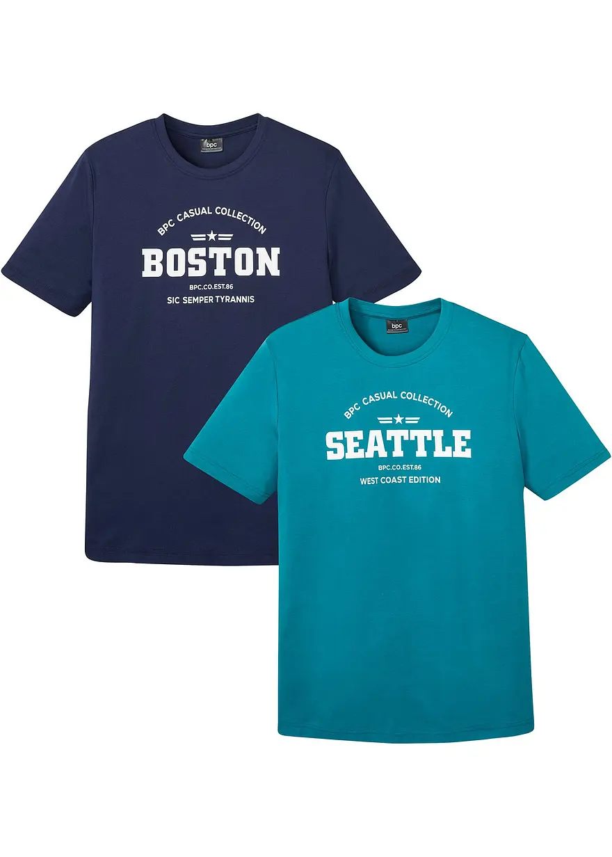 T-Shirt (2er Pack) aus reiner Baumwolle
