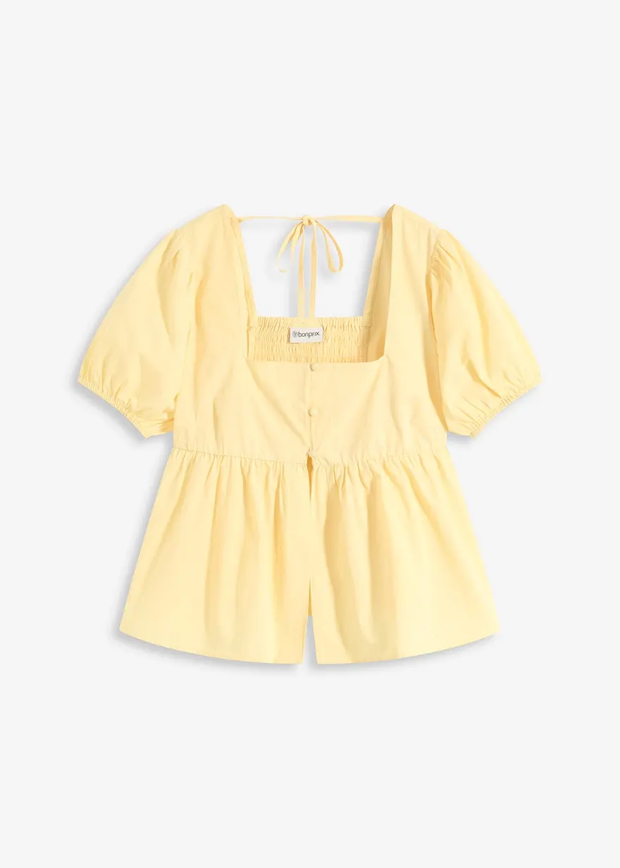 Bluse mit Puffärmeln und Knöpfen