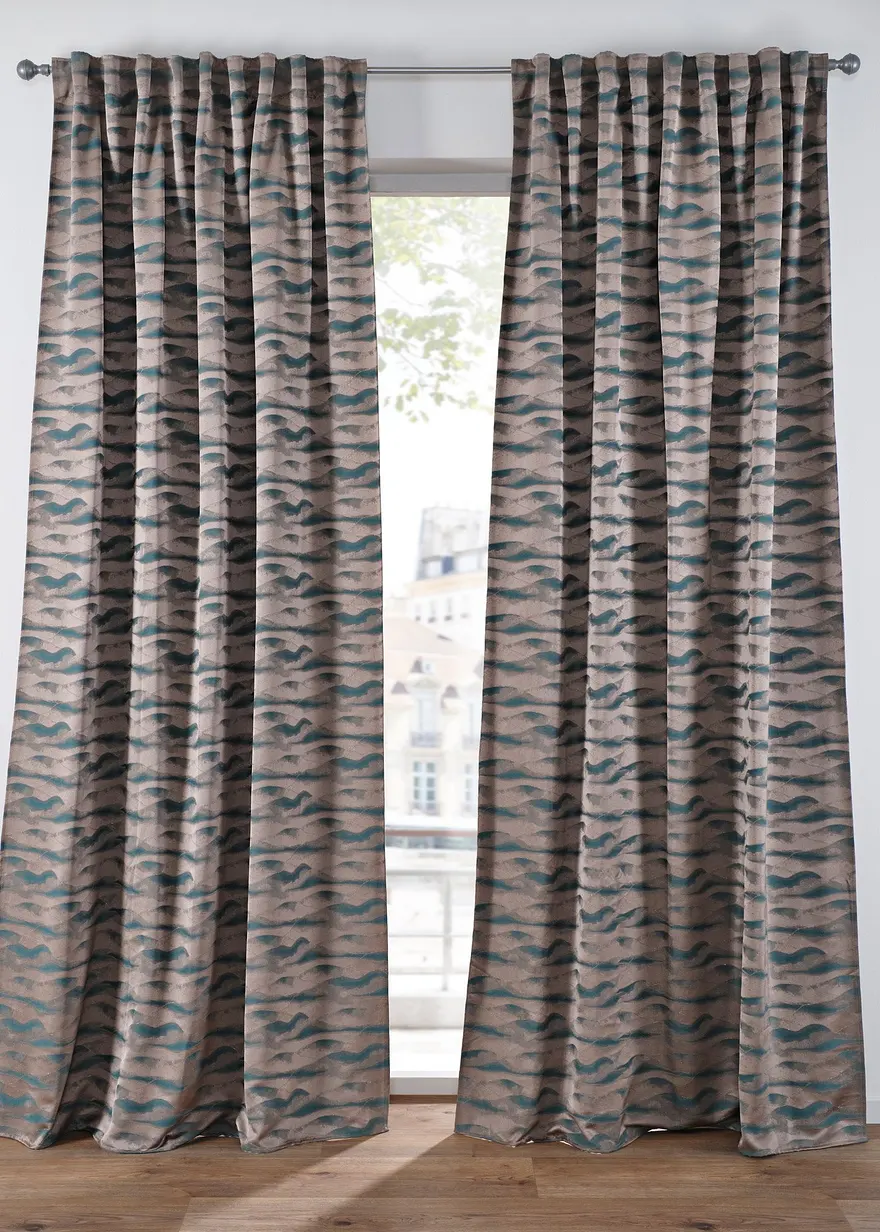 Jacquard Vorhang mit Wellen (1er Pack)