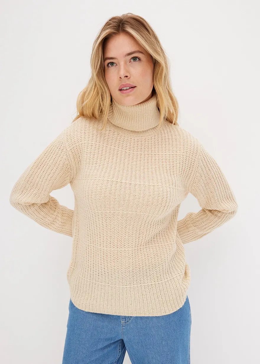 Strickpullover mit Rollkragen