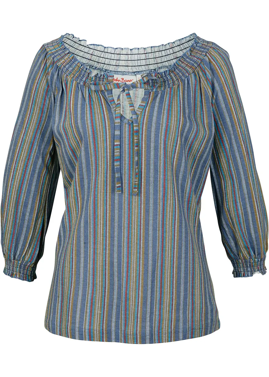 Shirt-Tunika 3/4-Arm, gestreift
