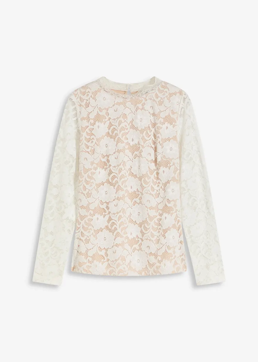 Langarmshirt aus Spitze