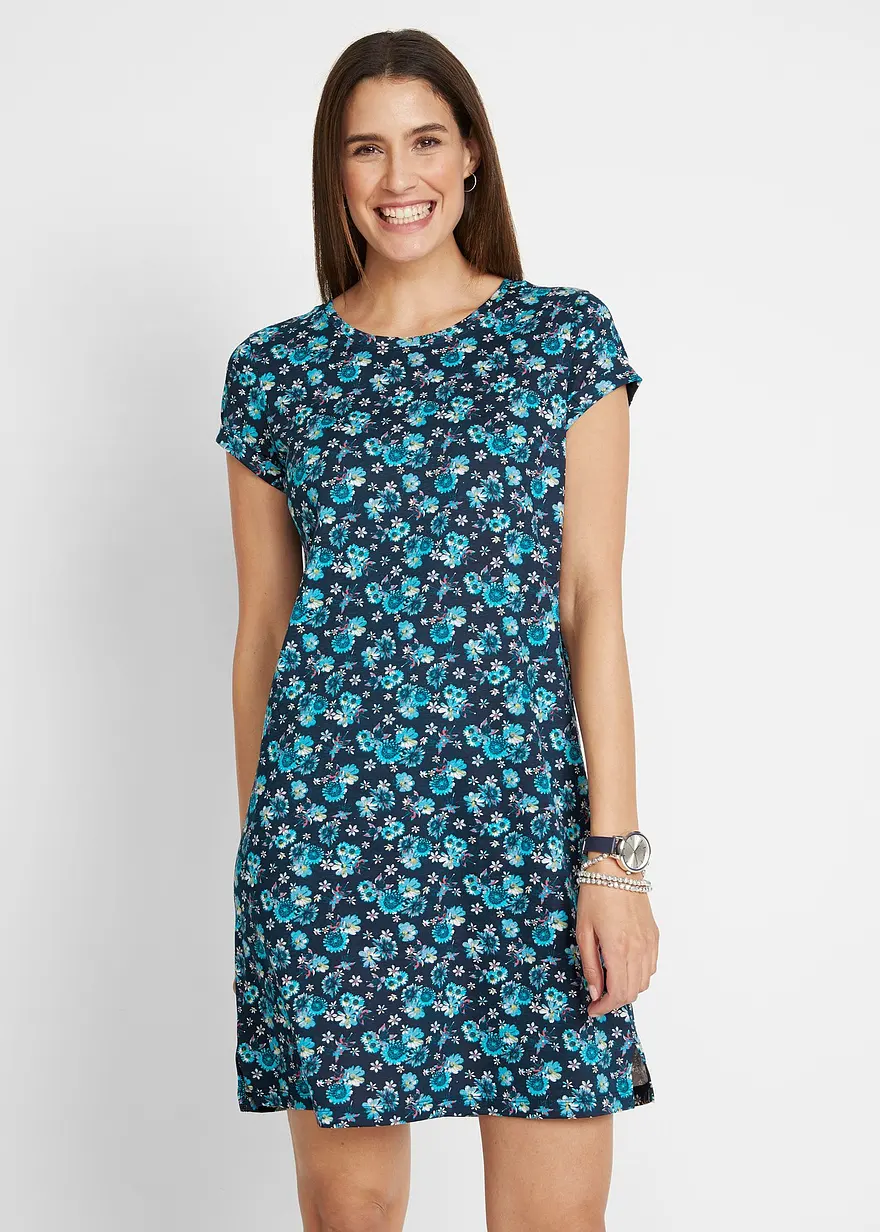 Shirtkleid mit seitlichen Schlitzen aus reiner Baumwolle (2er Pack)
