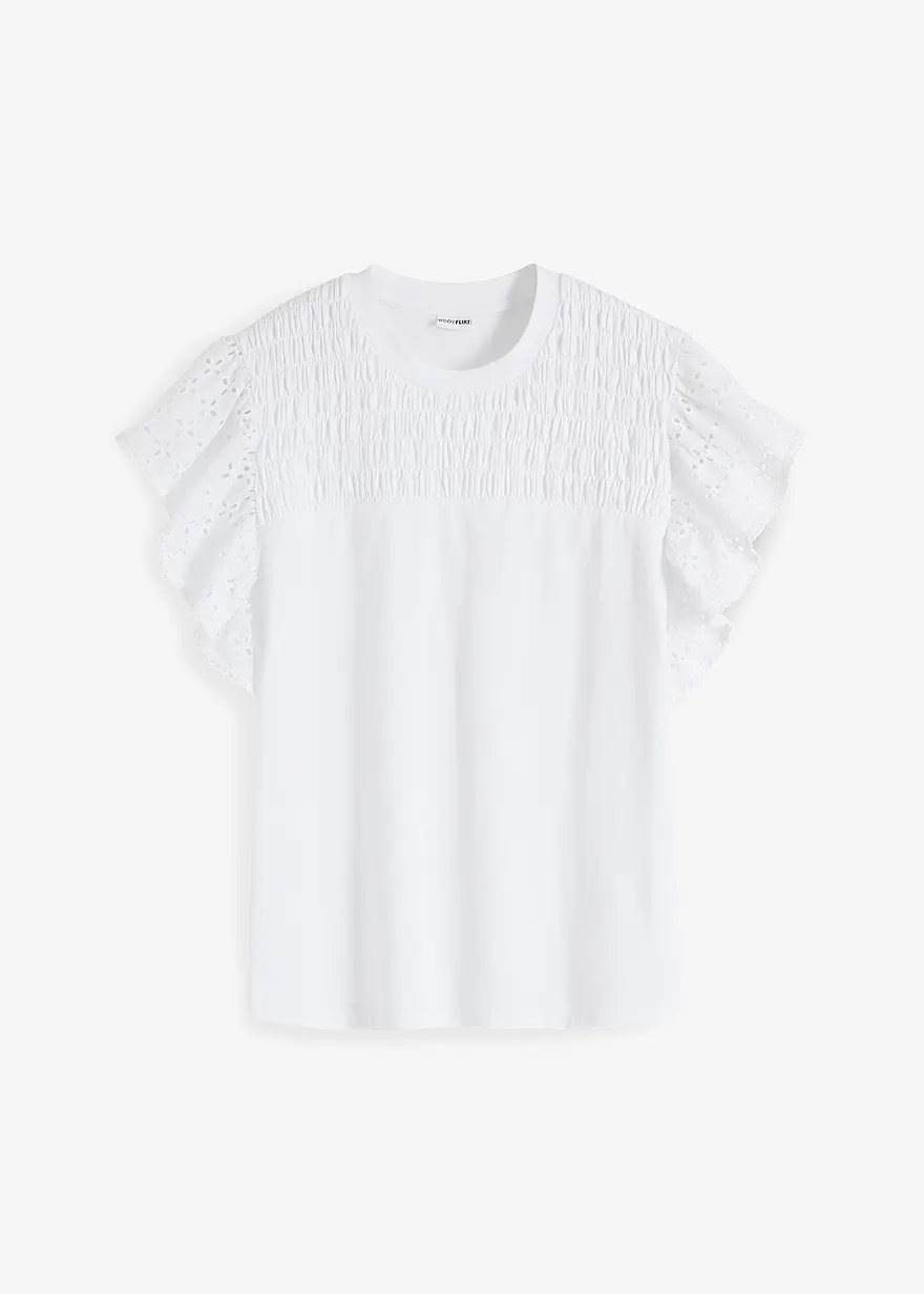 Shirt mit Lochstickerei