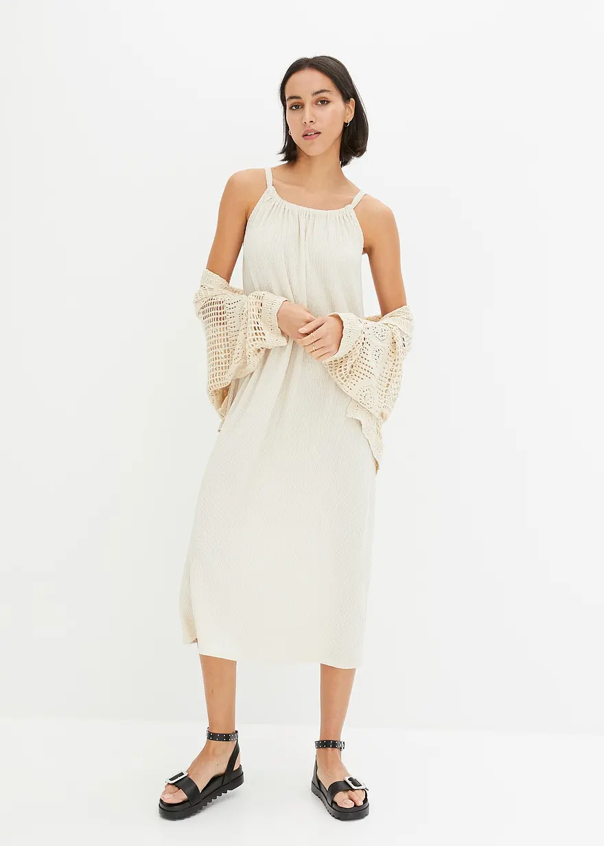 Trägerkleid aus leichtem Crepe