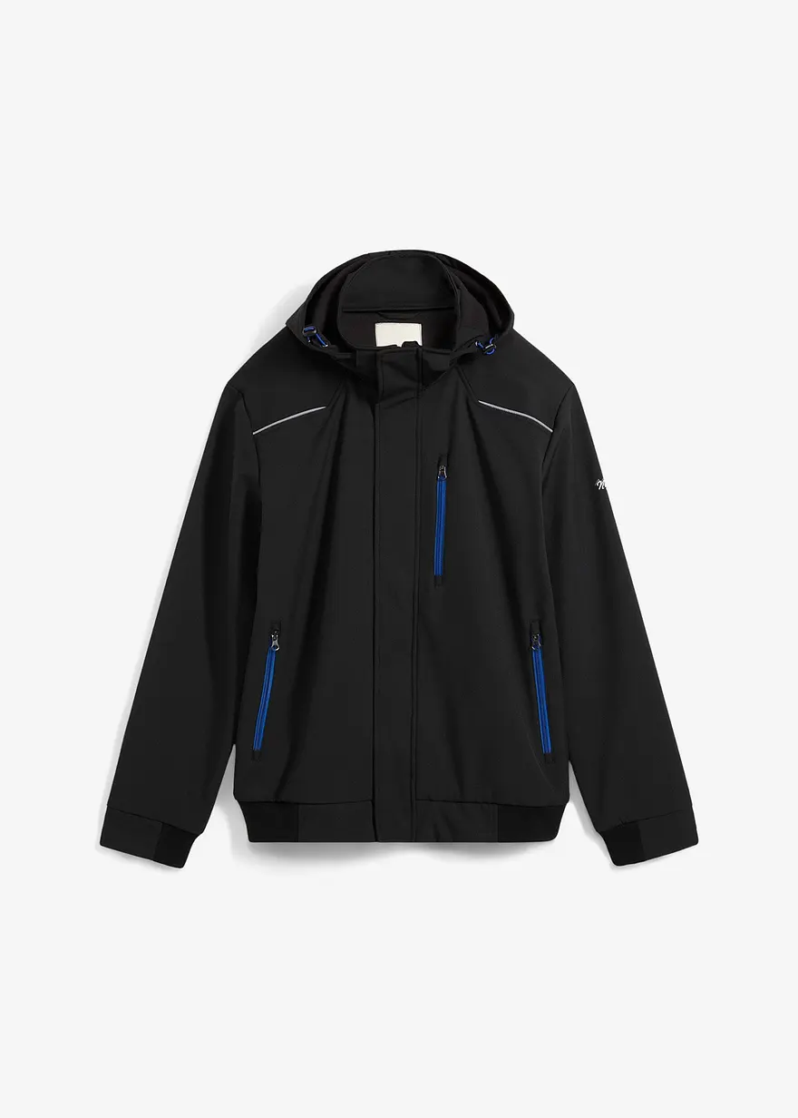 Softshelljacke in Blousonform mit Kapuze