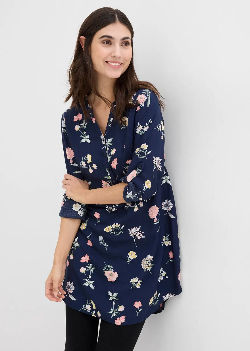 2-in-1 Umstands-und Still-Blusenkleid aus Viskose
