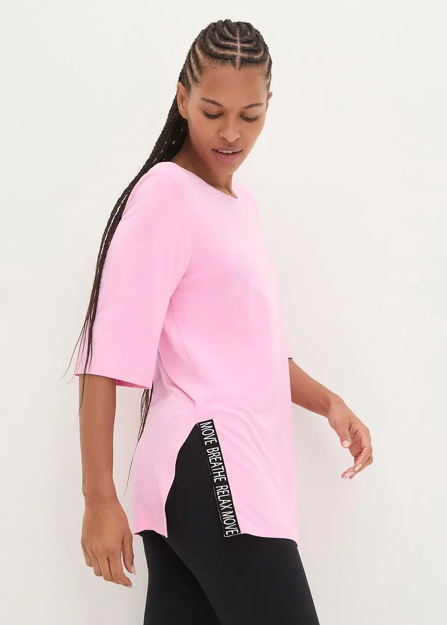 Funktions-Longshirt mit Schlitz, schnelltrocknend