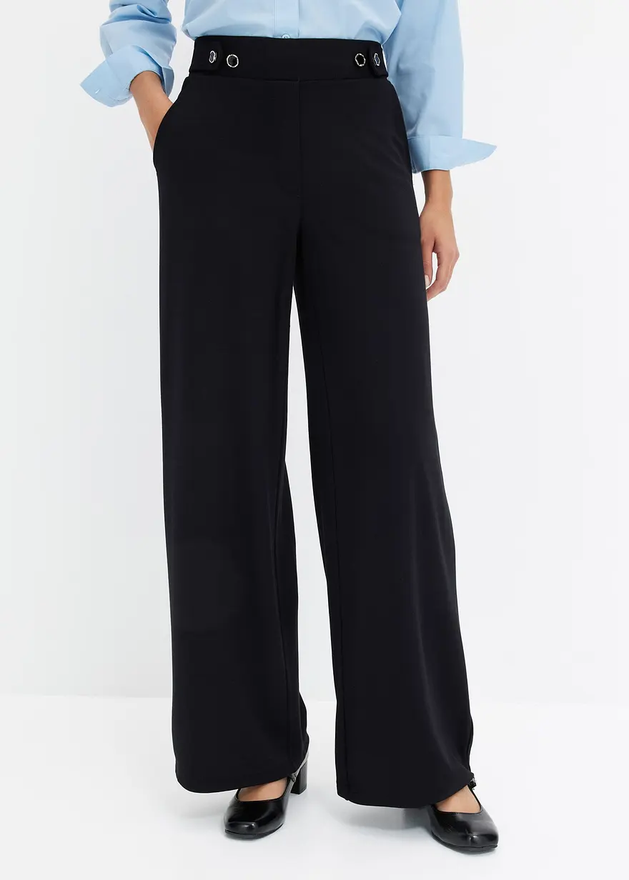 Jersey-Hose mit dekorativem Riegel