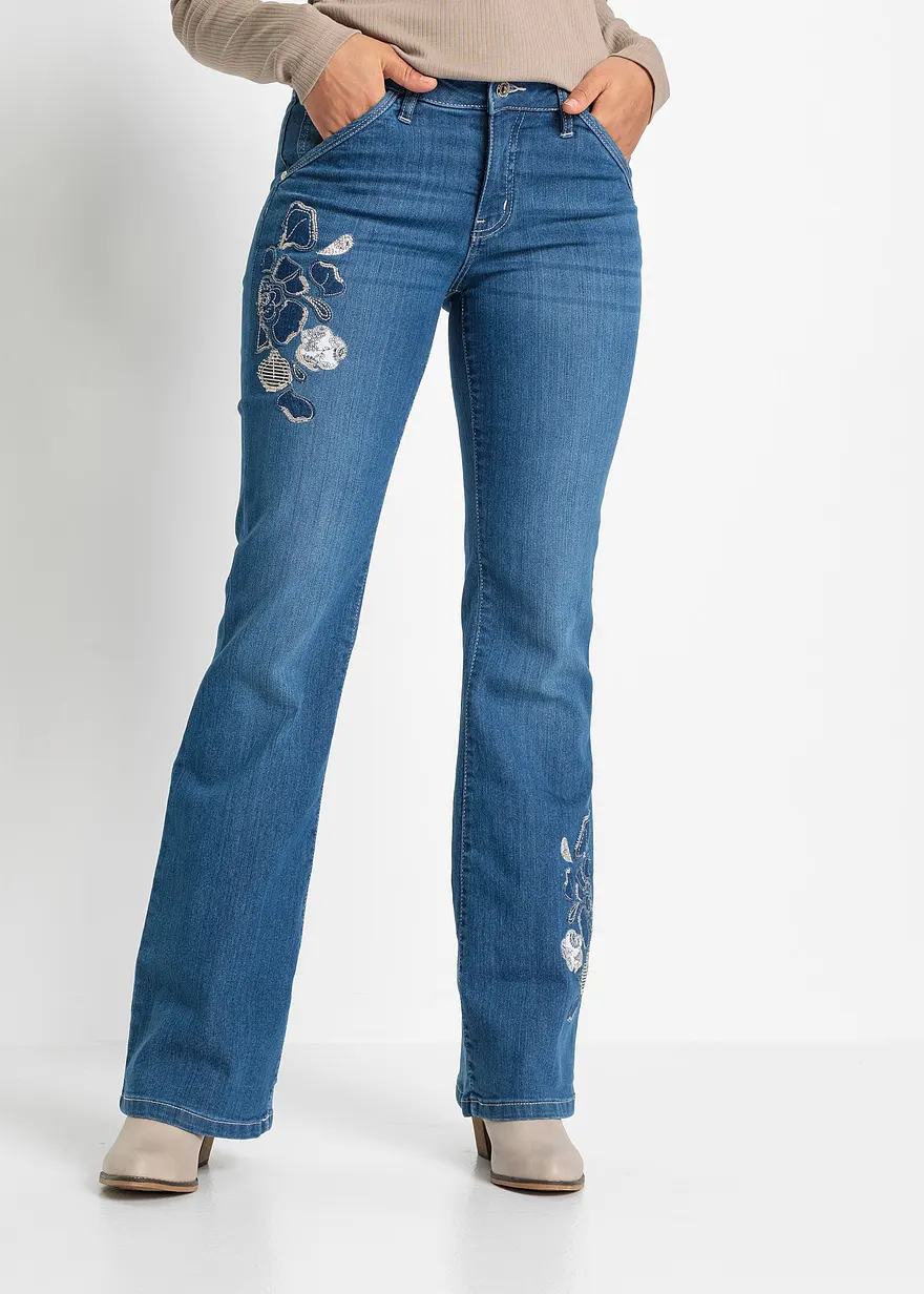 Flared Jeans Mid Waist, Stretch