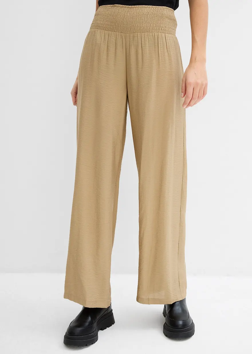 Palazzo-Hose mit elastischem Smockbund