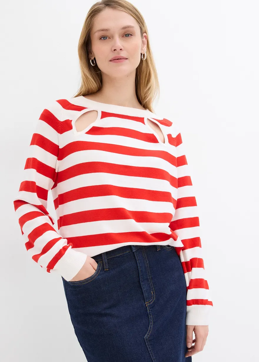 Feinstrickpullover mit Cutouts