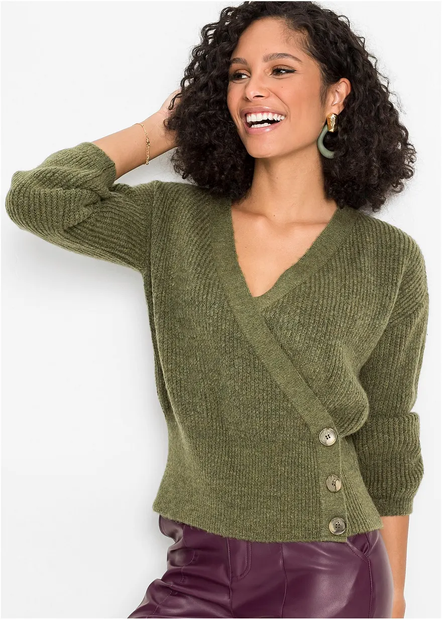 Oversized-Pullover in Wickeloptik