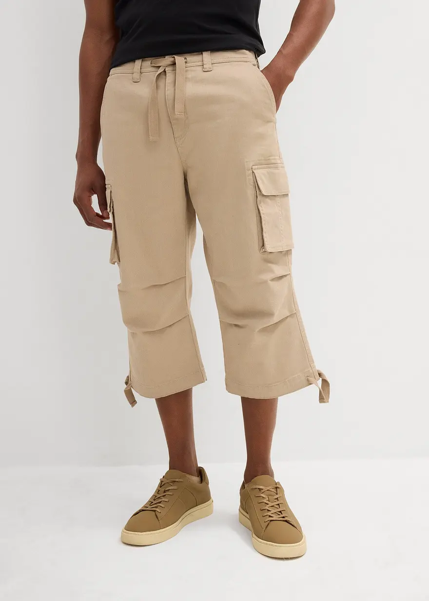 Loose Fit Stretch-3/4-Cargohose, extra weit