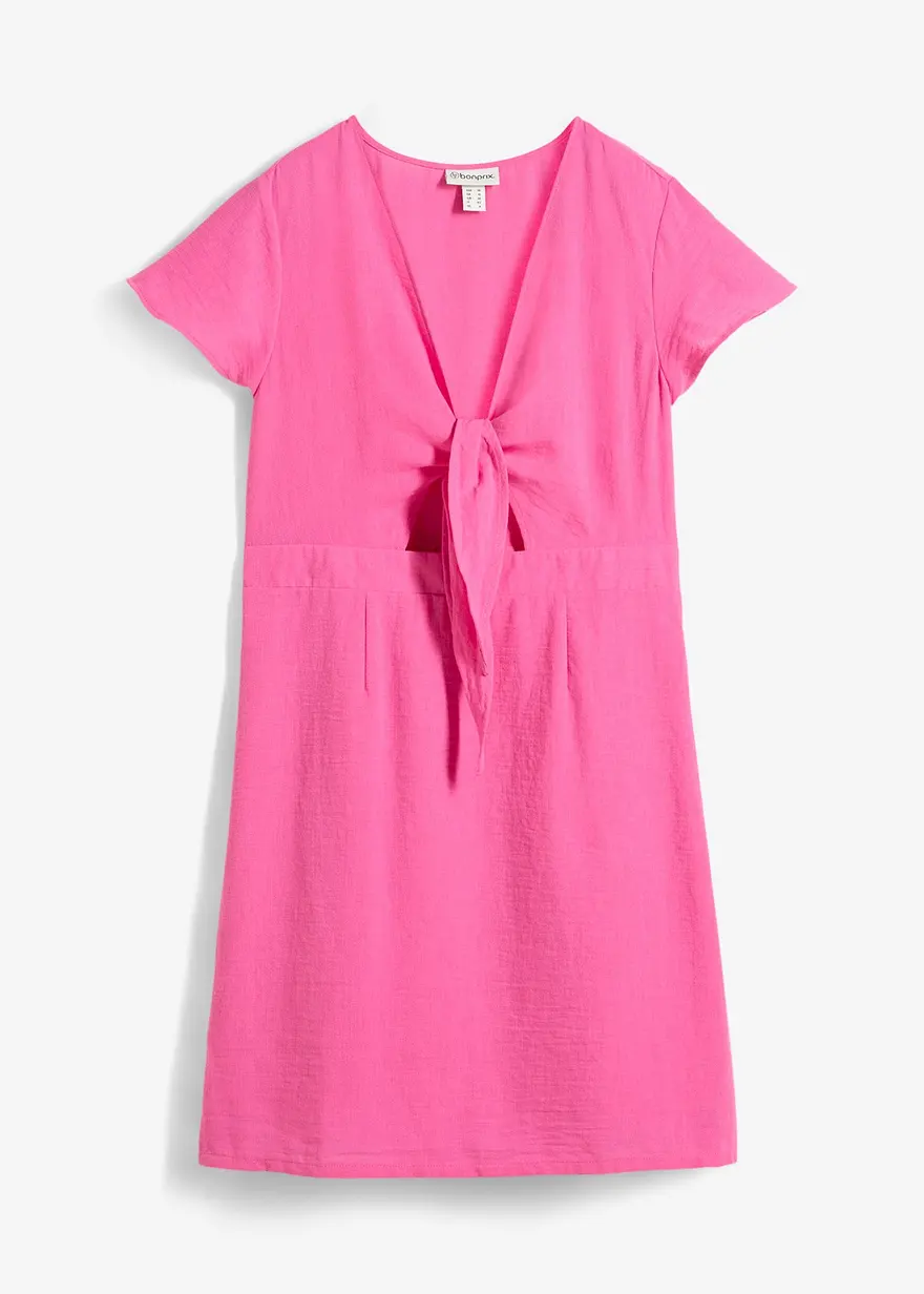 Minikleid mit Bindedetail am Ausschnitt