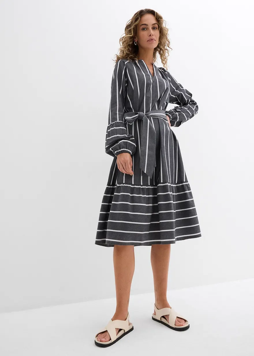 Midi-Kleid aus reiner Baumwolle