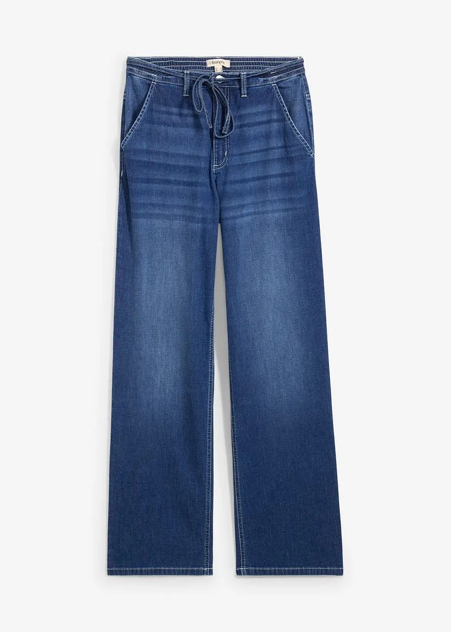 Loose Straight-Jeans, High Waist, Bequembund