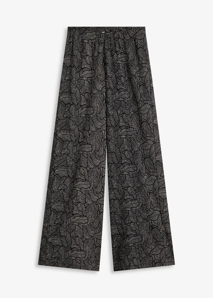 Jerseyhose aus strukturiertem Crêpe