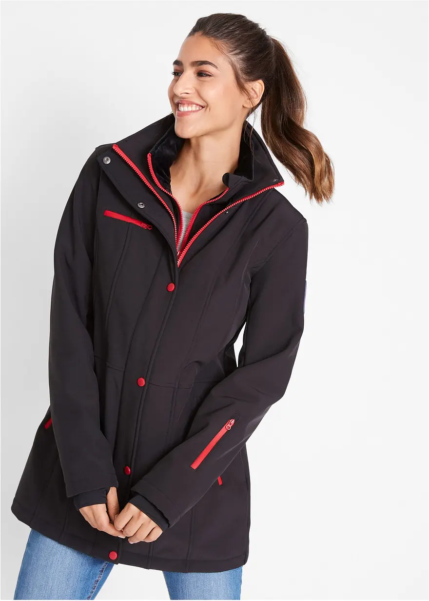 wasserabweisende Stretch-Softshell-Longjacke