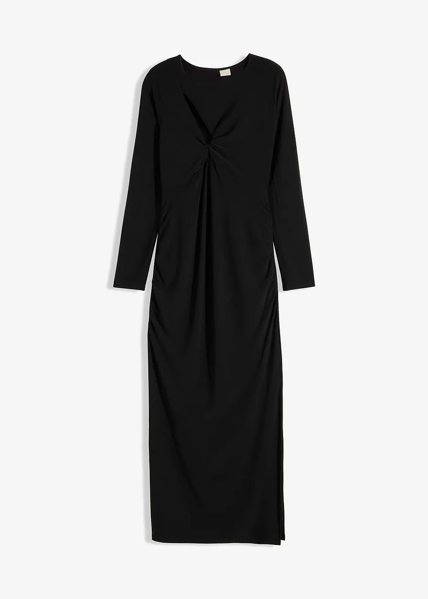 Maxikleid mit Cut-Outs und Raffung