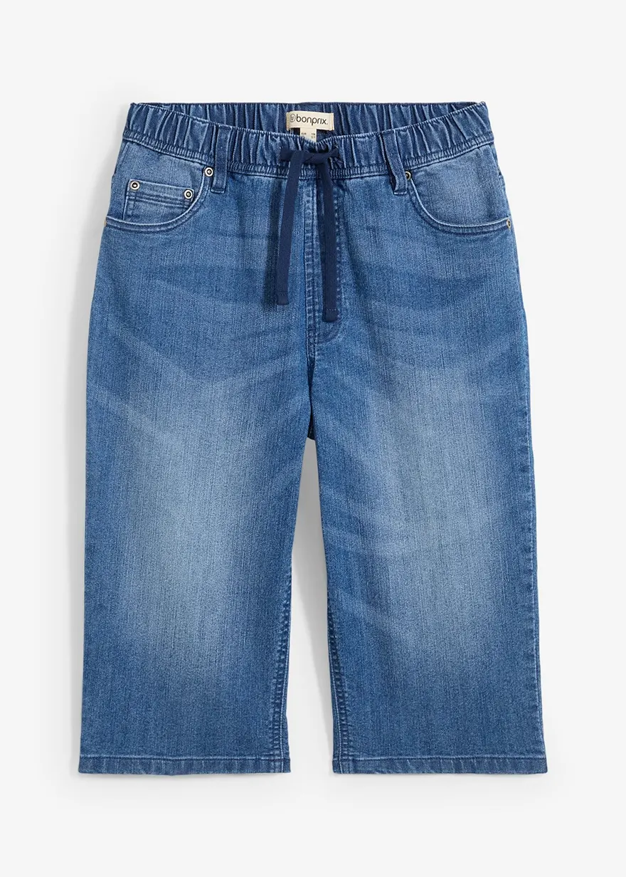 Schlupf-Jeans-Longbermuda, Slim Fit