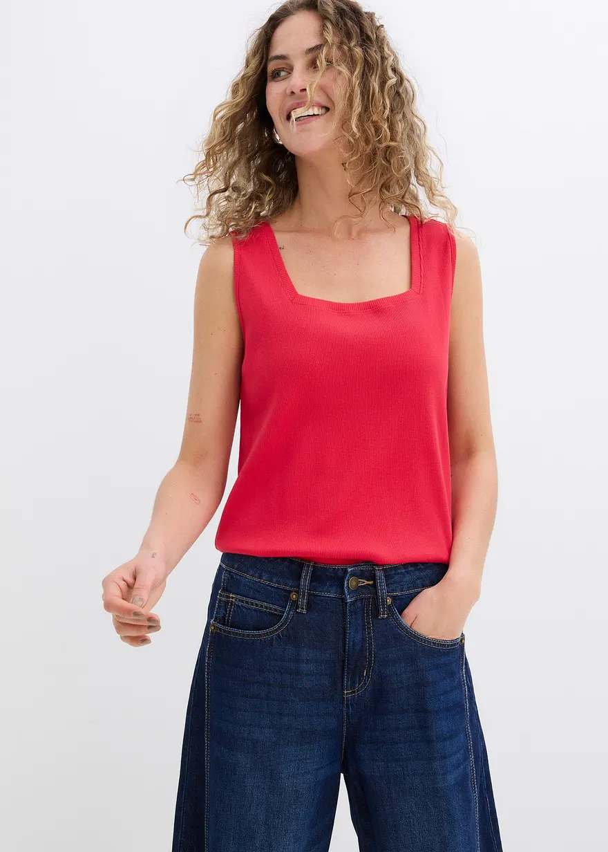 Long-Top aus reiner Baumwolle