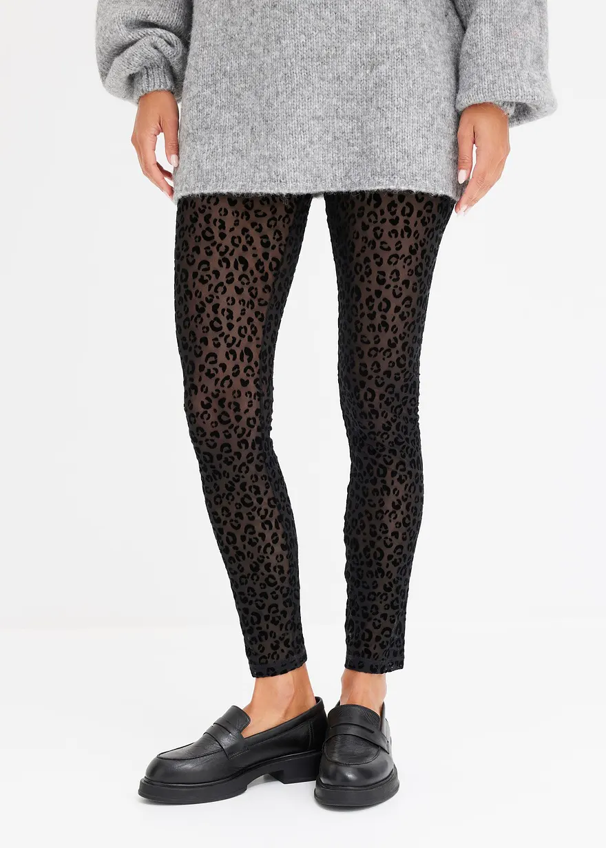 Leggings mit Samt Muster