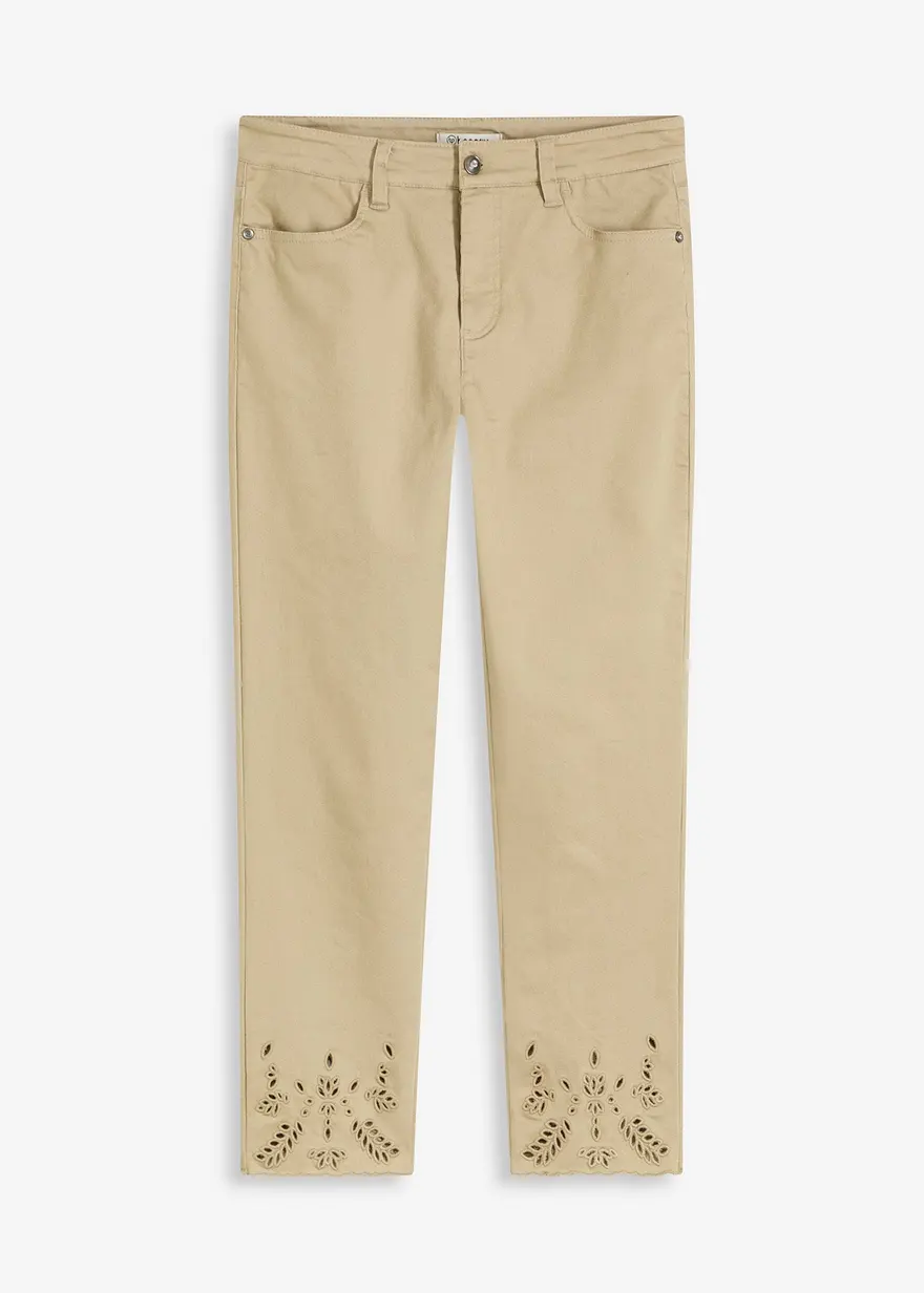 Stretchhose mit Lochstickerei
