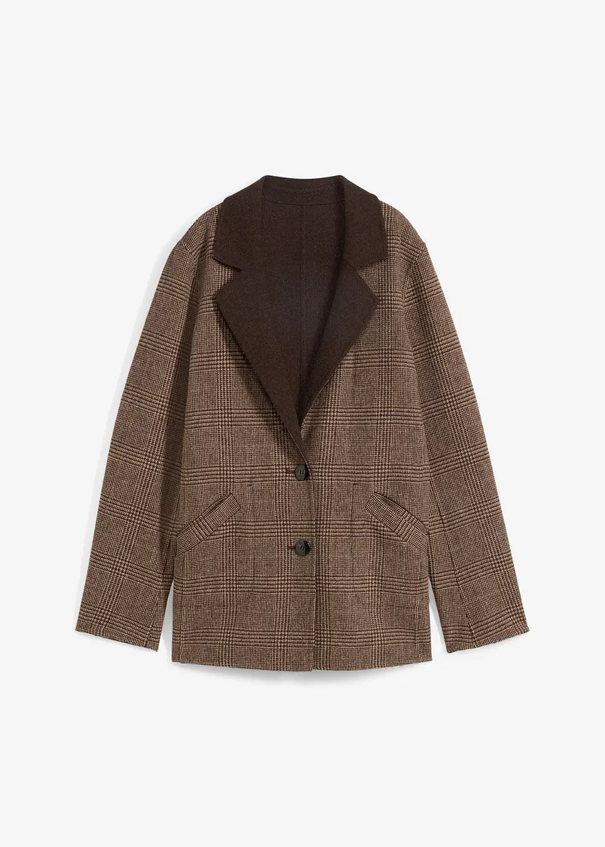 Wende-Wollblazer mit Glencheck
