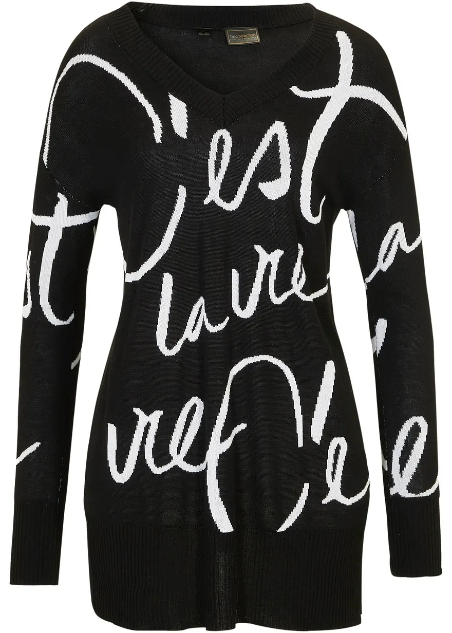 Longpullover mit Schriftzug