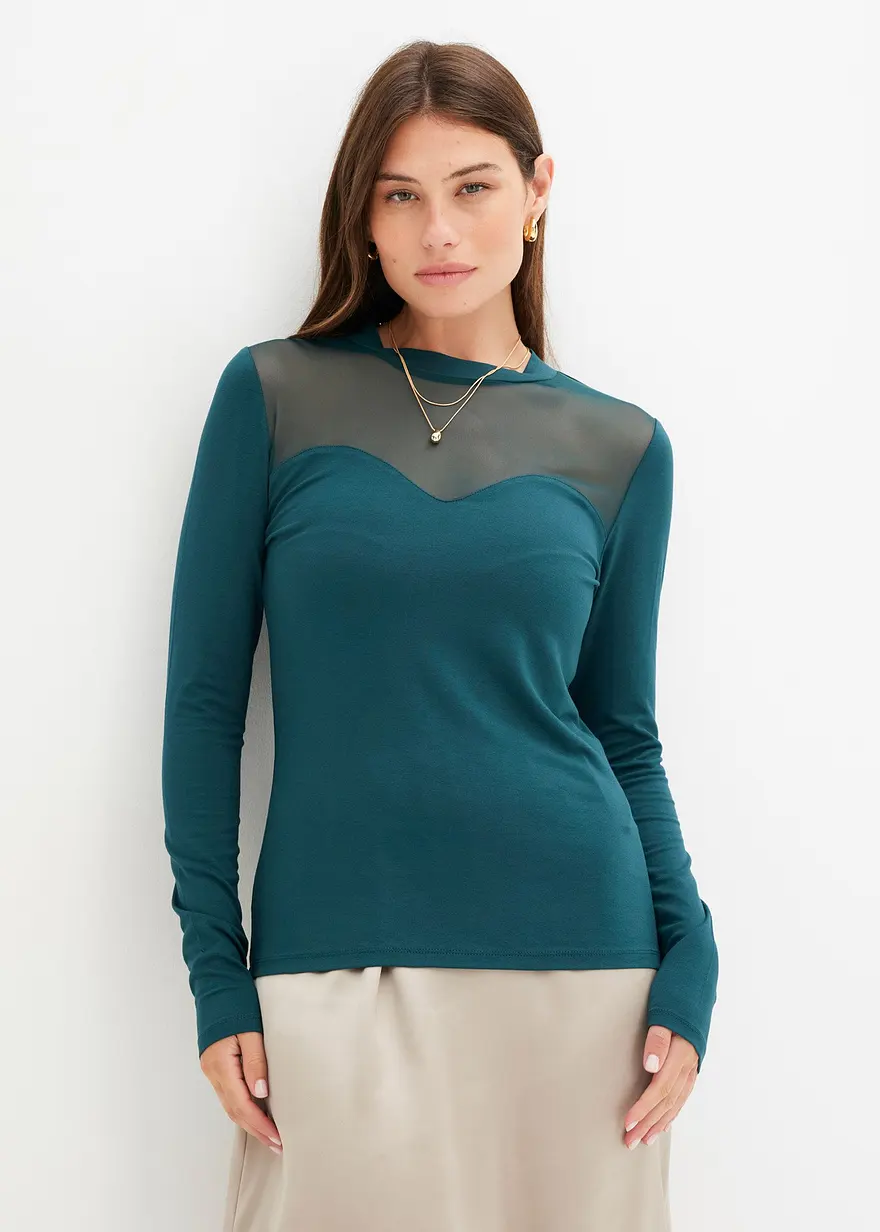 Langarmshirt mit Mesh