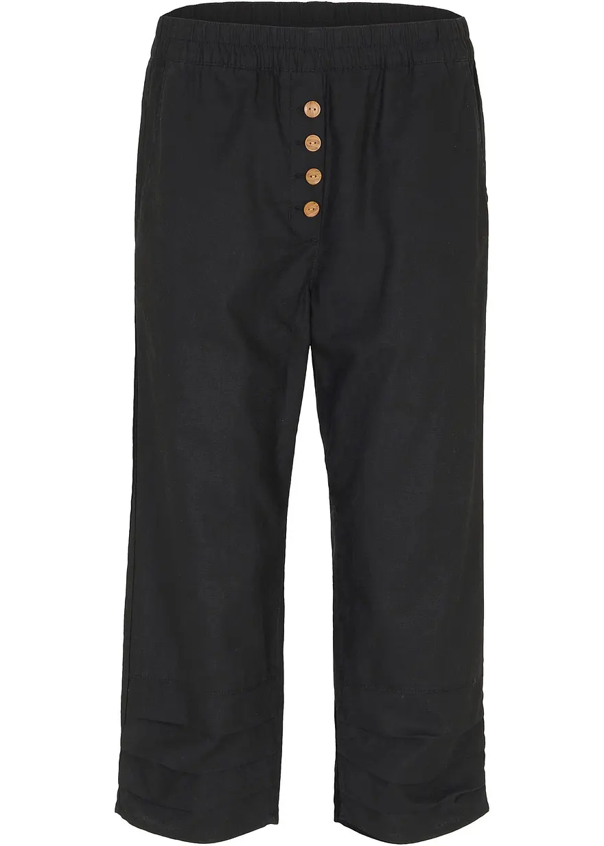 Karottenhose aus Leinen-Baumwollmischung