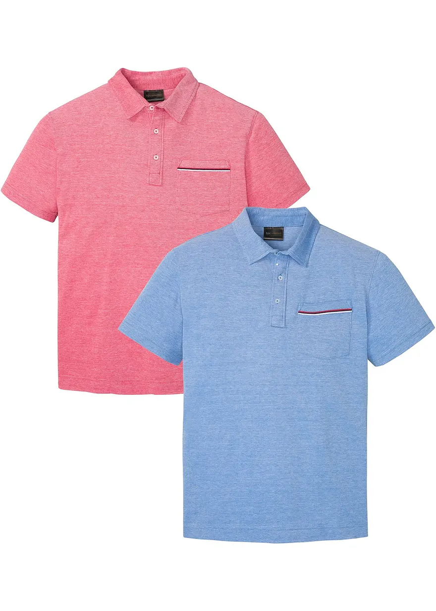 Piqué-Poloshirt aus reiner Bio-Baumwolle (2er Pack)