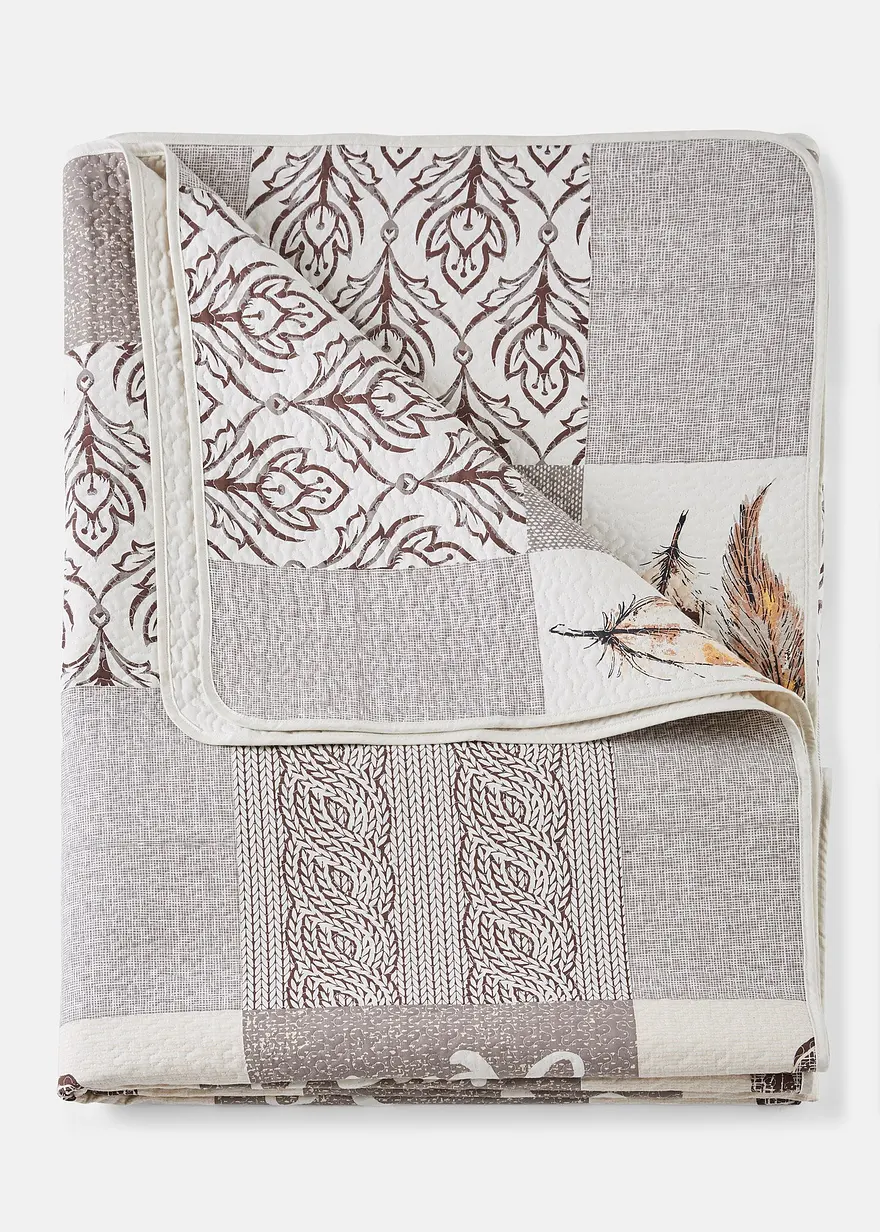 Tagesdecke mit Patchwork Druck