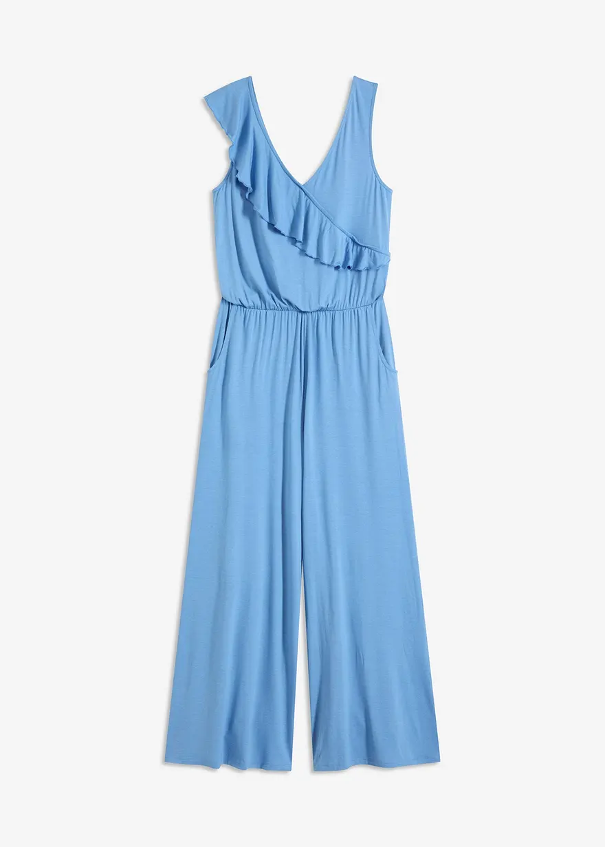 Jersey-Jumpsuit mit Volant
