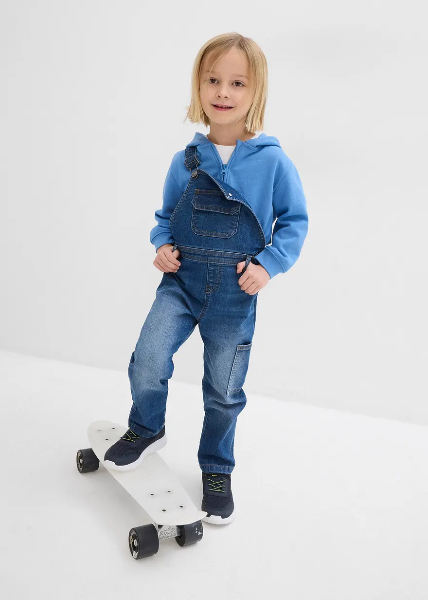 Regular Fit Stretch-Jeans-Latzjeans, Straight