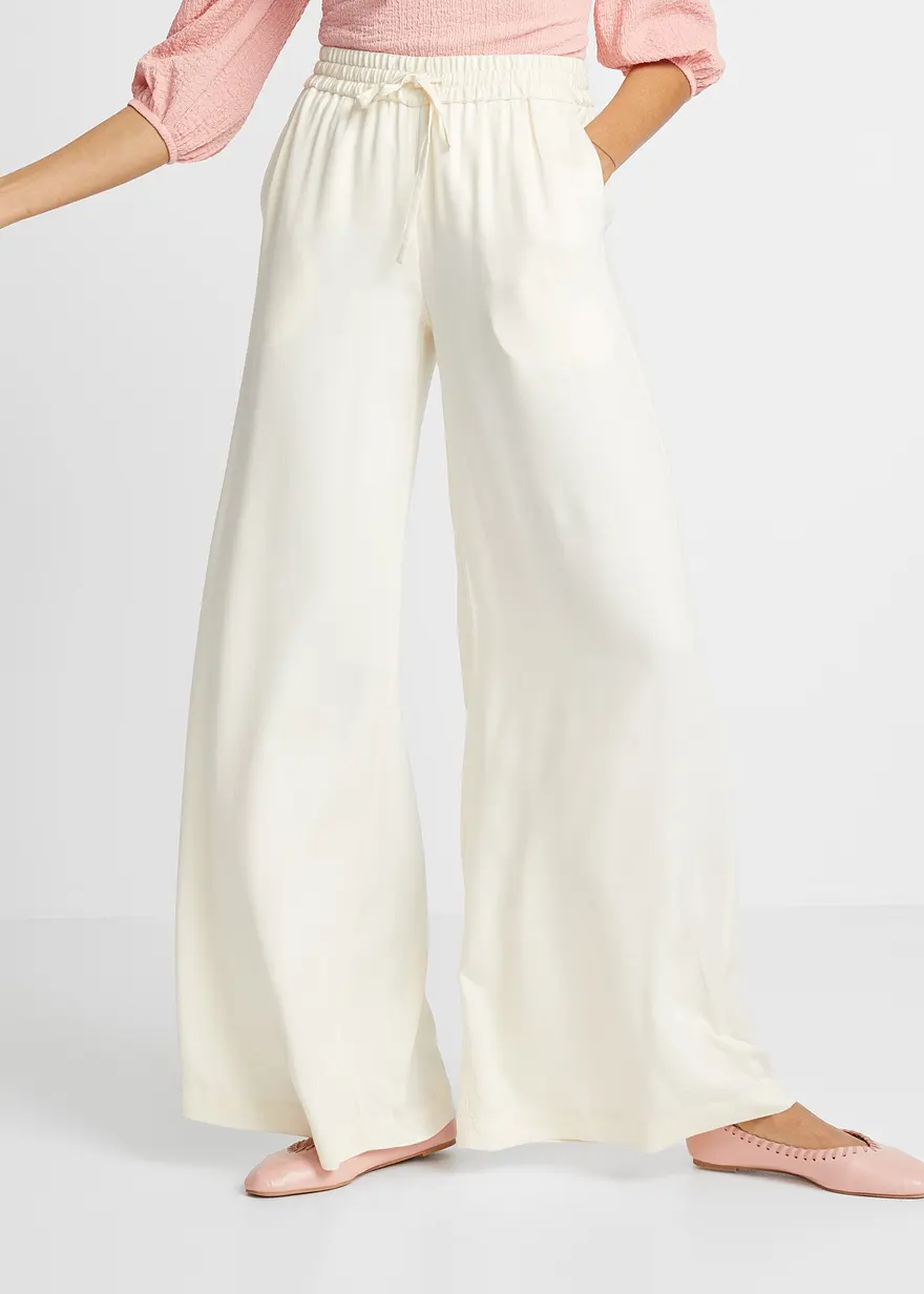 Marlenehose aus leicht glänzender Viskose