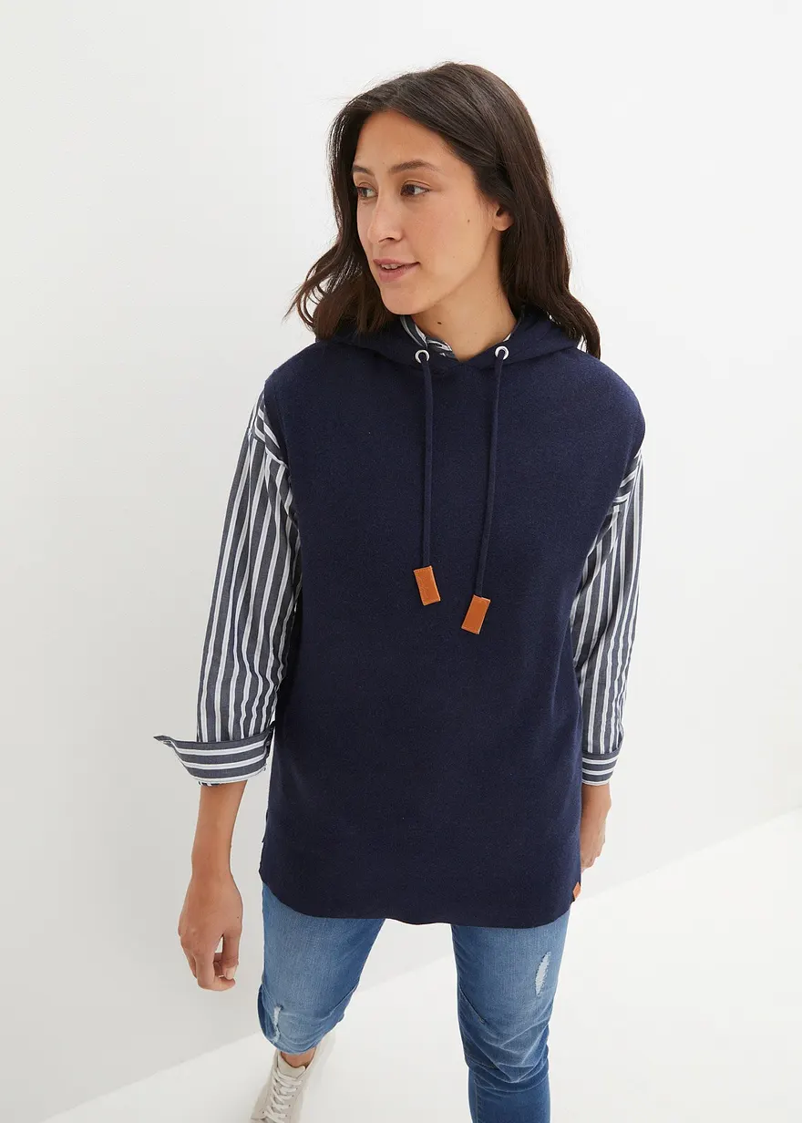 Kapuzen-Pullunder, oversized