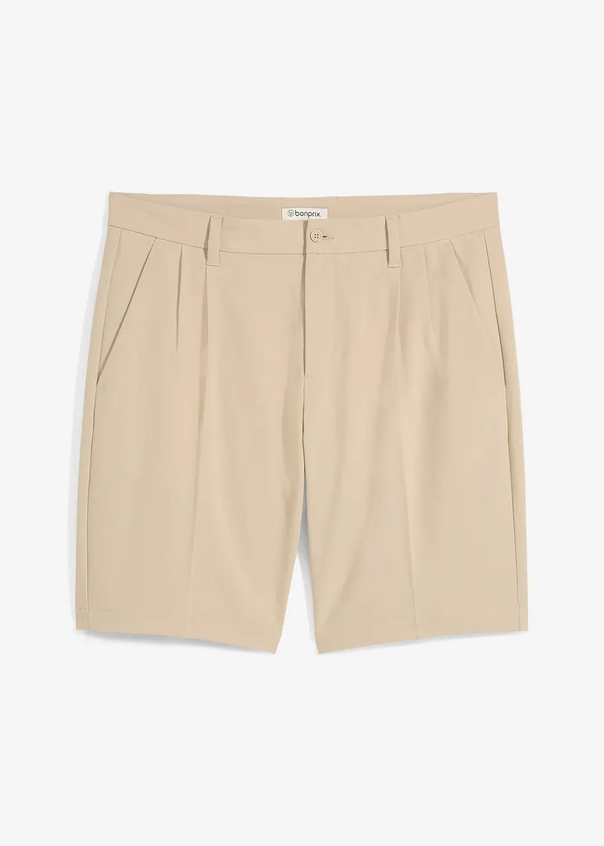 Leichte Chino-Bermuda mit Bundfalten, Regular Fit