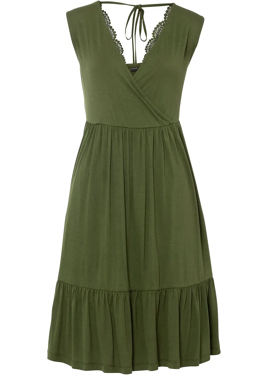 Jerseykleid mit Spitze