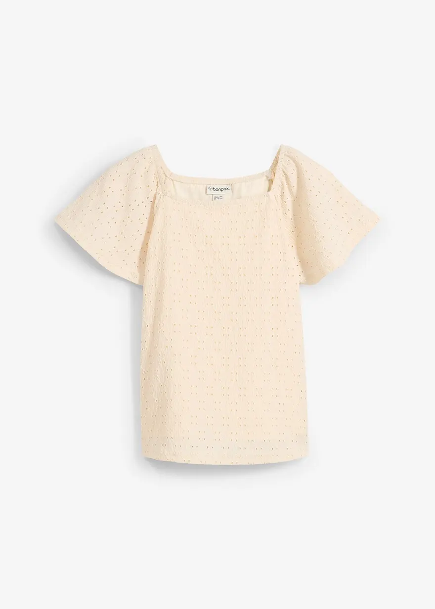 Shirtbluse mit Lochstickerei