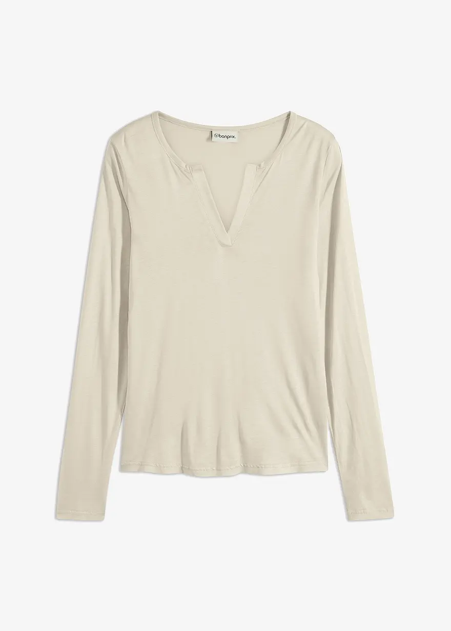Henleyshirt aus softer Viskose