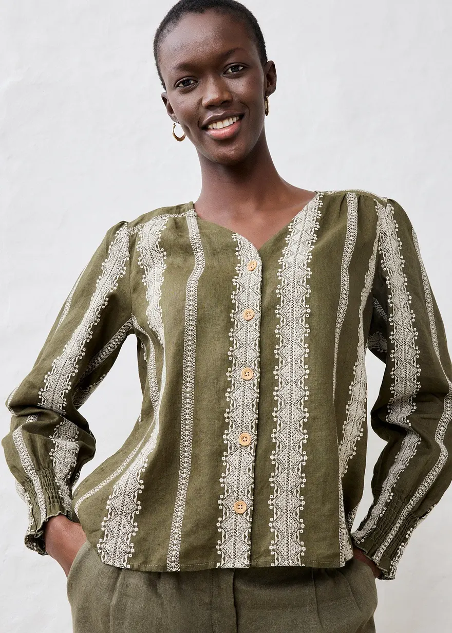 Bluse aus reinem Leinen