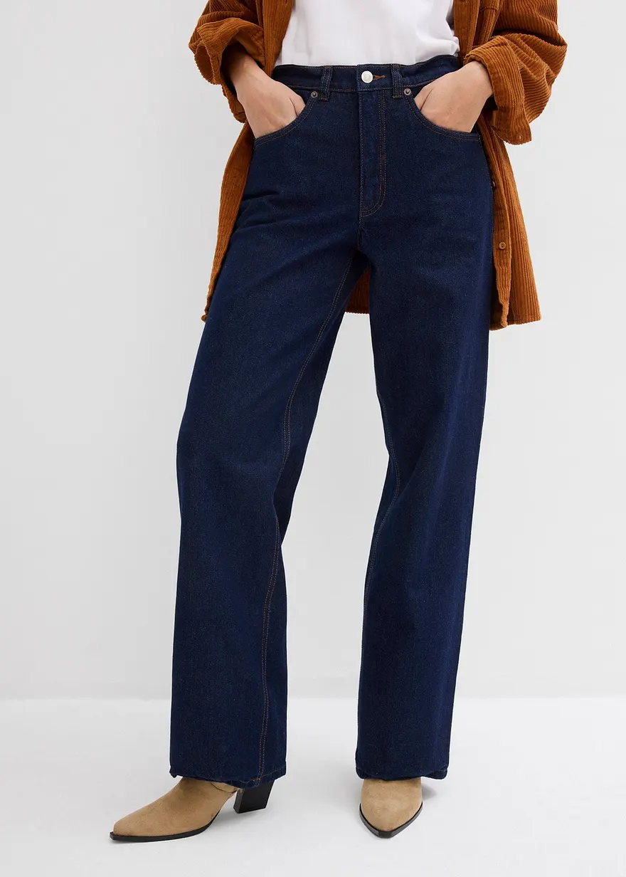Wide-Leg-Jeans, Mid Waist