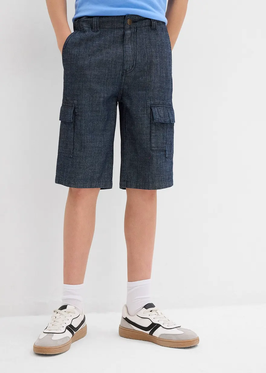 Chambray-Cargo-Longshorts, Regular Fit