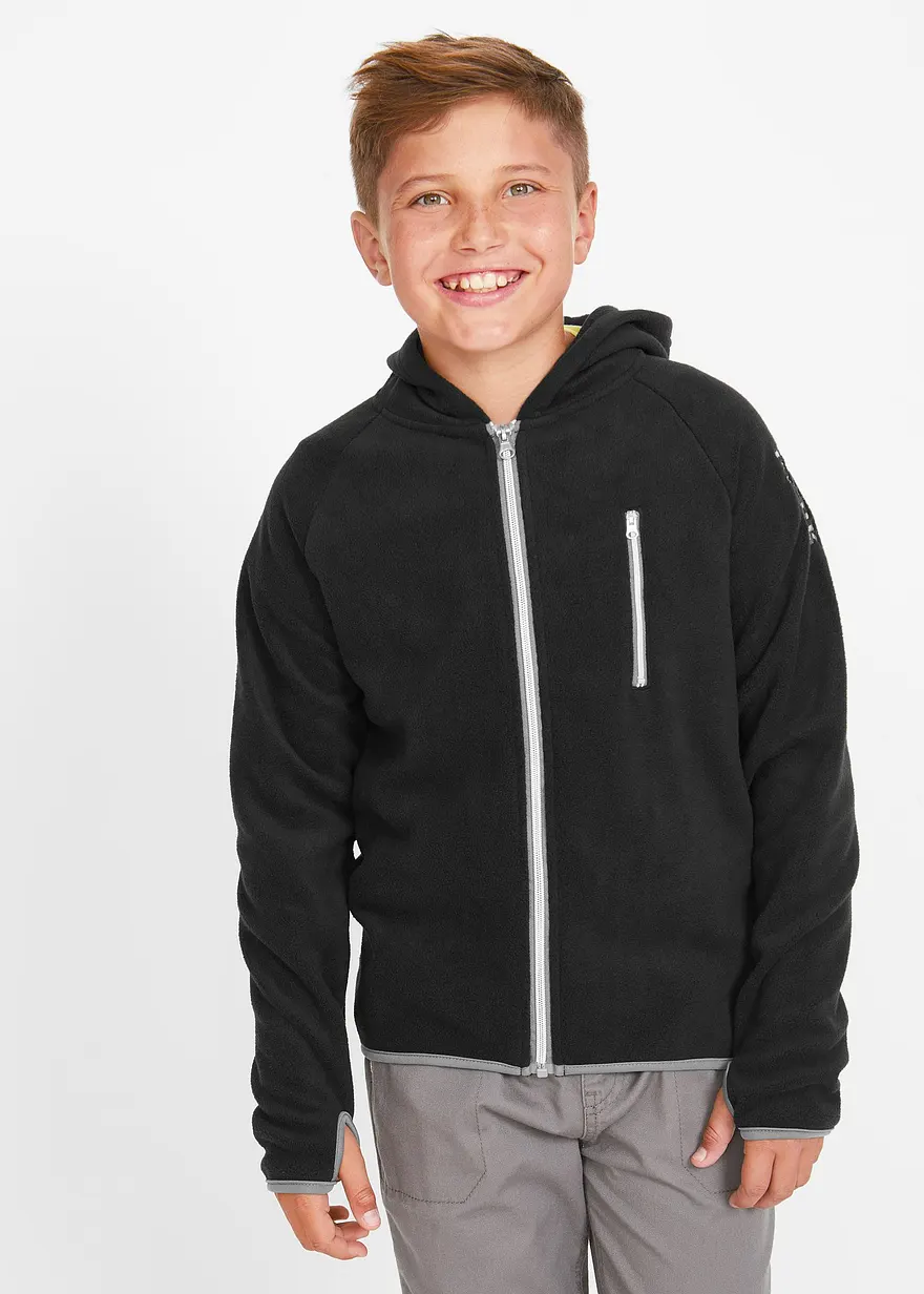 Fleecejacke mit Kontrastdetails