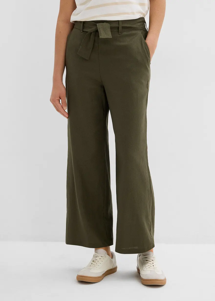 Culotte aus luftigem Leinen-Mix